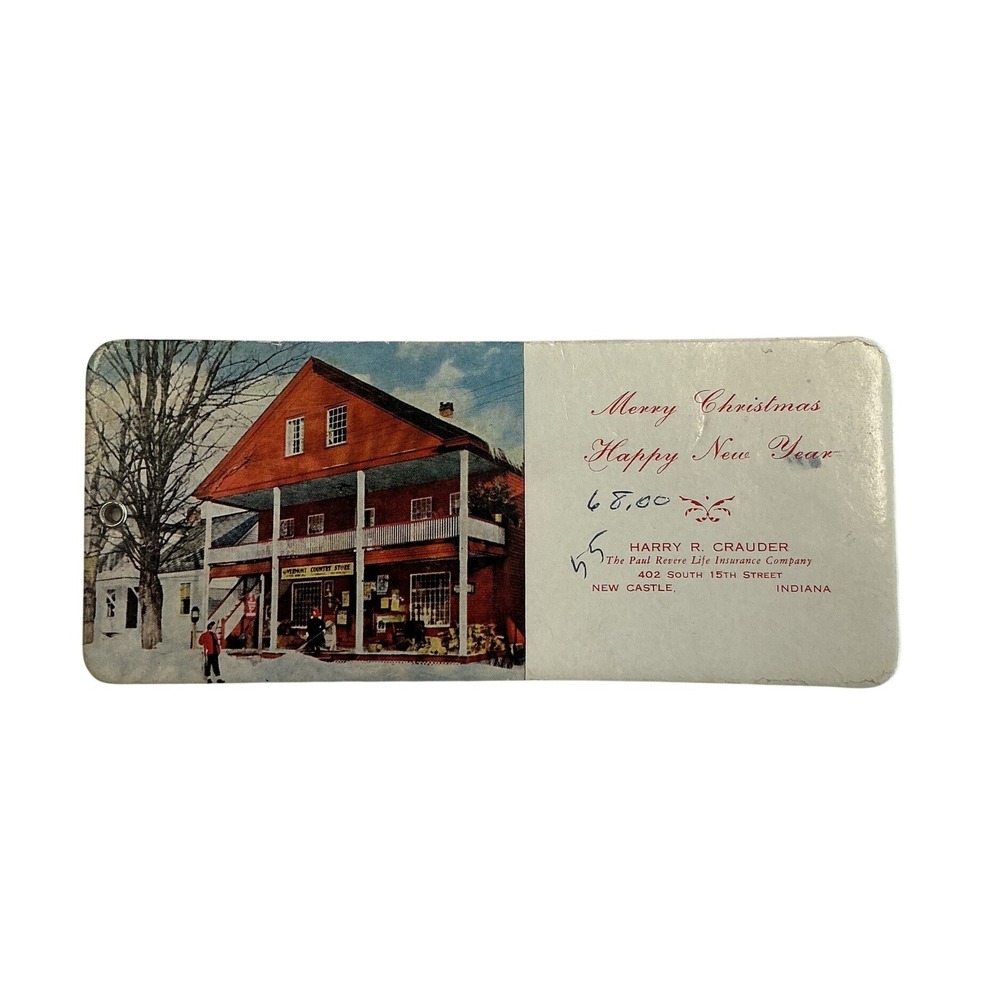 Vintage‎ Paul Revere Life Insurance Holiday Blotter Harry R Crauder 1955 Indiana